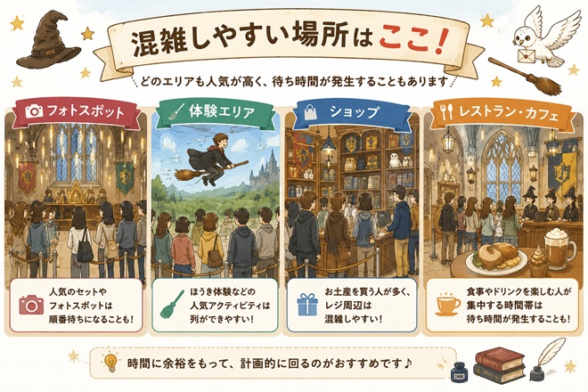 ハリポッターとしまえんで混雑する場所と待ち時間