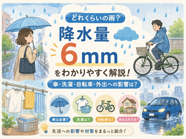 降水量6mmはどれくらい？傘・洗濯・自転車・外出への影響をわかりやすく解説
