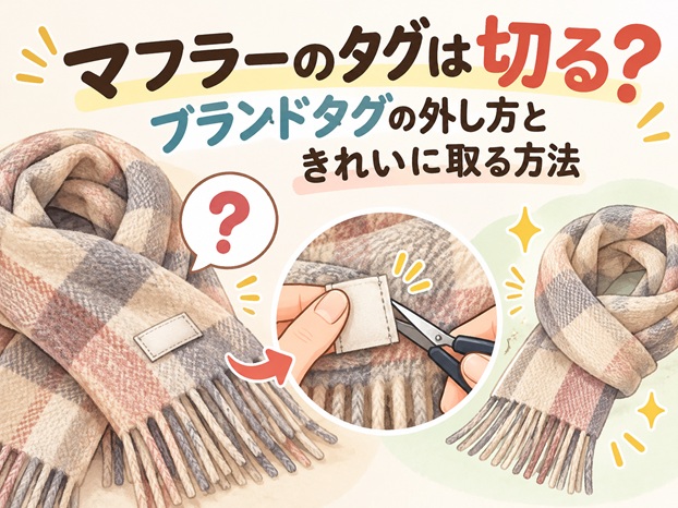 マフラーのタグは切る?ブランドタグの外し方ときれいに取る方法